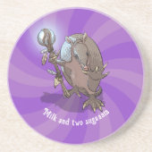 Funny Armadillo Milk & Two Sugar Hypnotic Cartoon Getränkeuntersetzer (Vorne)