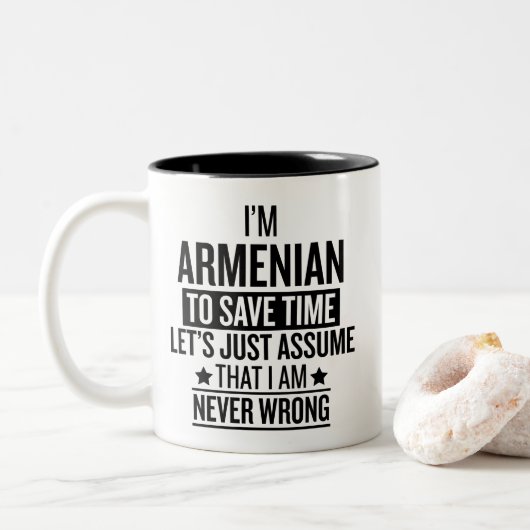 Funny Armenian Zweifarbige Tasse (Mit Donut)