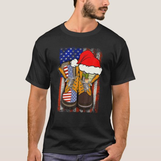 Funny Army Veterans Schuhe Weihnachtsartikel T-Shirt (Vorderseite)