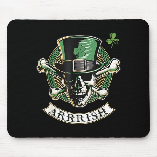 Funny Arrish Irish Rate St Patricks Day Rate Men G Mousepad (Vorne)