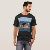 funny Art & Cat Lover Quote Cat Biting Shark Cool  T-Shirt (Vorne ganz)