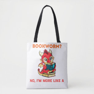 Funny Art Dragon Reading Bücher Mythische Kreatur Tasche