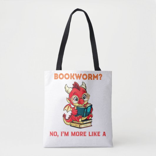 Funny Art Dragon Reading Bücher Mythische Kreatur Tasche (Vorderseite)