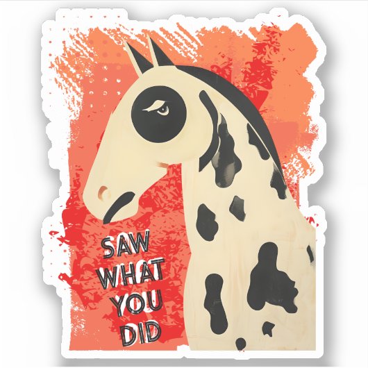 Funny art horse snarky side eye custom text aufkleber (Vorderseite)