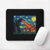 Funny Art Japanese Monster Kaiju In Van Gogh Starr Mousepad (Mit Mouse)