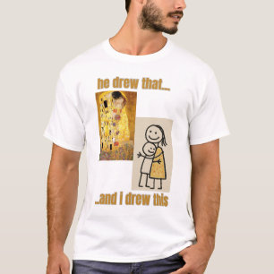 Funny Art Vergleich mit Klimt und Strichmännchen T-Shirt