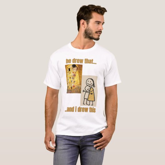 Funny Art Vergleich mit Klimt und Strichmännchen T-Shirt (Vorne ganz)
