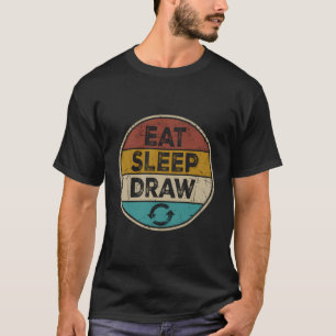Funny Art Zeichnend Artist Retro Vintages Essen Sc T-Shirt