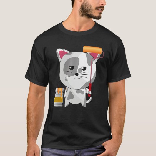 Funny Artist Cat Painting Professional For Painter T-Shirt (Vorderseite)