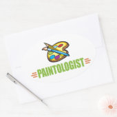 Funny Artist Ovaler Aufkleber (Umschlag)