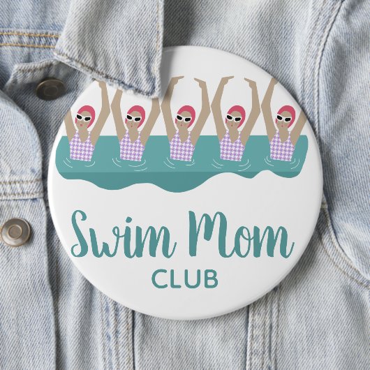 Funny Artistic Synchro Schwimmer Mama schwimmen Button (Beispiel)