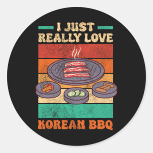 Funny Asian Feinschmecker - Koreanische Grillen Runder Aufkleber