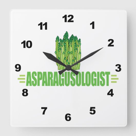 Funny Asparagus Quadratische Wanduhr (Vorderseite)