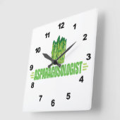 Funny Asparagus Quadratische Wanduhr (Winkel)