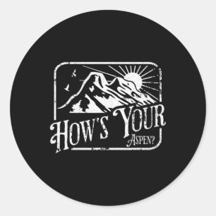Funny Aspen Colorado Ski Skifahren Wie ist dein As Runder Aufkleber