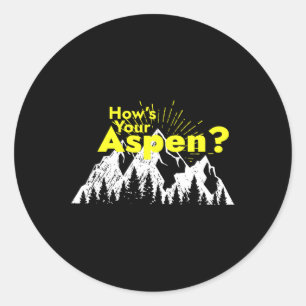 Funny Aspen Colorado Ski Skifahren Wie ist dein As Runder Aufkleber