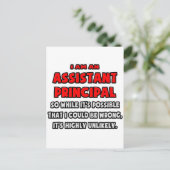 Funny Assistant Principal Sehr unwahrscheinlich Postkarte (Stehend Vorderseite)