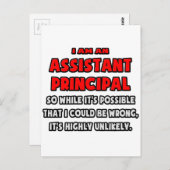 Funny Assistant Principal Sehr unwahrscheinlich Postkarte (Vorne/Hinten)