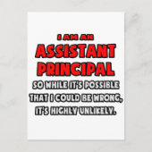 Funny Assistant Principal Sehr unwahrscheinlich Postkarte (Vorderseite)