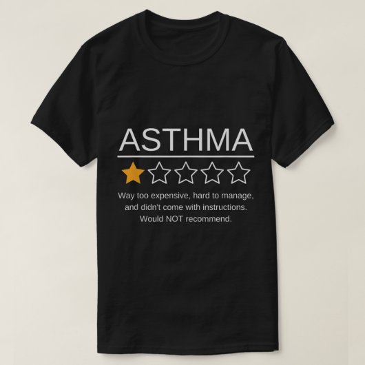 Funny Asthma Awareness One Star Rating Inhaler Wi T-Shirt (Design vorne)