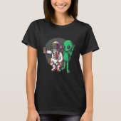 Funny Astronaut & Alien Selfie Astronomie Ufo Foto T-Shirt (Vorderseite)