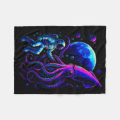 Funny Astronaut And Squid In Underwater Space With Fleecedecke (Vorderseite (Horizontal))