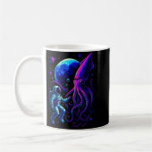 Funny Astronaut And Squid In Underwater Space With Kaffeetasse (Links)