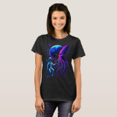Funny Astronaut And Squid In Underwater Space With T-Shirt (Vorne ganz)
