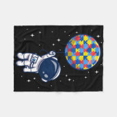 Funny Astronaut Bylloon Autismus Awareness Space L Fleecedecke (Vorderseite (Horizontal))