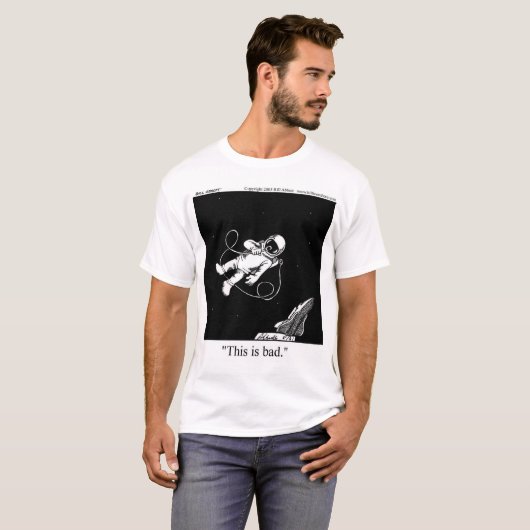 Funny Astronaut Cartoon T-Shirt (Vorne ganz)