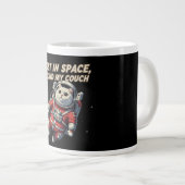 Funny Astronaut Cat Mug: Lost in Space Jumbo-Tasse (Vorderseite Rechts)