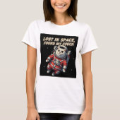Funny Astronaut Cat T-Shirt: Lost in Space, Pet T-Shirt (Vorderseite)