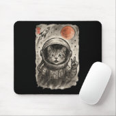 Funny Astronaut Cat Take Selfie Space Kitten Lov Mousepad (Mit Mouse)
