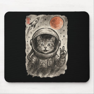Funny Astronaut Cat Take Selfie Space Kitten Lov Mousepad