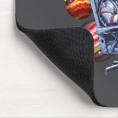 Funny Astronaut Christmas Space Lights Santa Hat P Mousepad (Ecke)