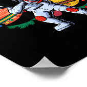 Funny Astronaut Christmas Space Planets Santa Hat  Poster (Ecke)