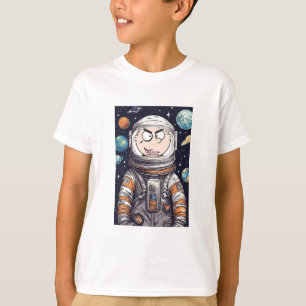 Funny Astronaut Gesichtshälfte schneiden T-Shirt,  T-Shirt