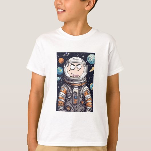Funny Astronaut Gesichtshälfte schneiden T-Shirt, T-Shirt (Vorderseite)