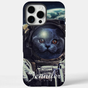 Funny Astronaut Kurzhaarkatze im Weltraum iPhone 16 Pro Max Hülle