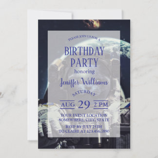 Funny Astronaut Kurzhaarkatze im Weltraum Einladung