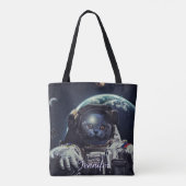 Funny Astronaut Kurzhaarkatze im Weltraum Tasche (Rückseite)