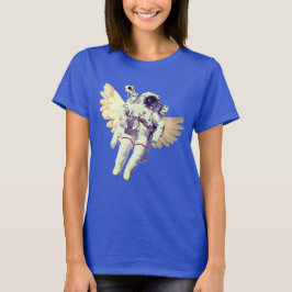 Funny Astronaut mit Angel Wings im Weltraum T-Shirt