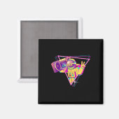 Funny Astronaut mit Boombox Disco Dancer 70er Disk Magnet (Vorderseite/Rückseite)