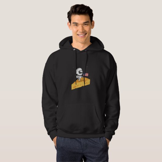 Funny Astronaut Moon Landing Chees Design Space P Hoodie (Vorne ganz)