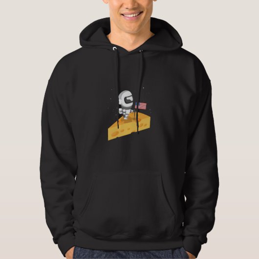 Funny Astronaut Moon Landing Chees Design Space P Hoodie (Vorderseite)
