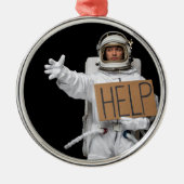 Funny Astronaut Ornament Aus Metall (Vorne)