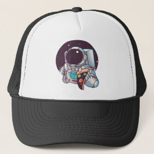 Funny Astronaut Pizza Galaxy Geschenk, Pizza Lover Truckerkappe