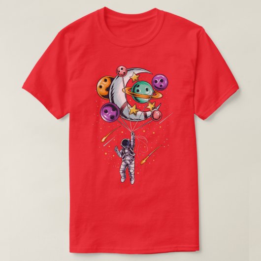 Funny Astronaut Planets Moon With Hand space T-Shirt (Design vorne)