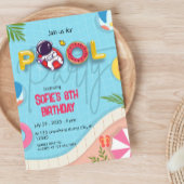 Funny Astronaut Pool Party Geburtstag Einladung
