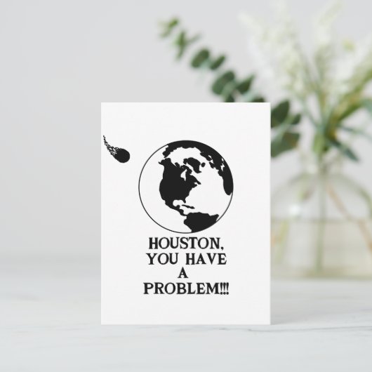 Funny Astronaut Postkarte (Stehend Vorderseite)